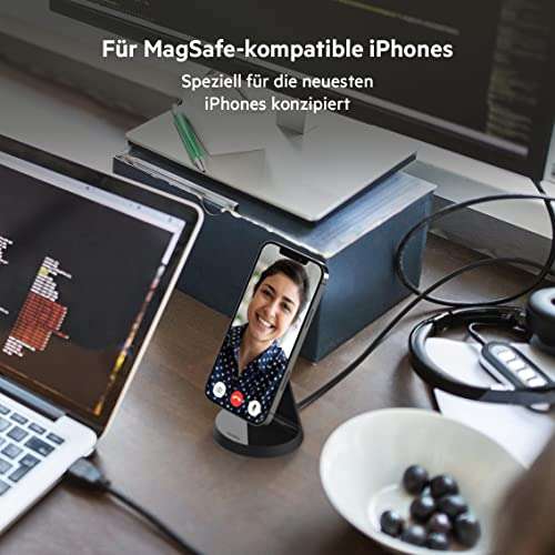 Belkin Soporte Magnético de Carga Inalámbrica (MagSafe iPhone 14, 13, 12 ) Incluye Adaptador PD de 20 W
