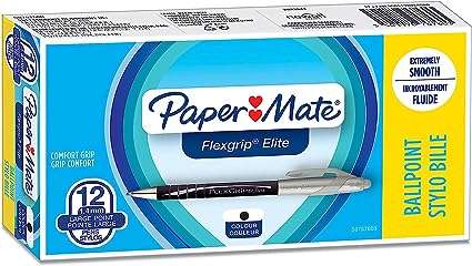 Pack 12 Paper Mate Flexgrip Elite - Bolígrafo retráctil