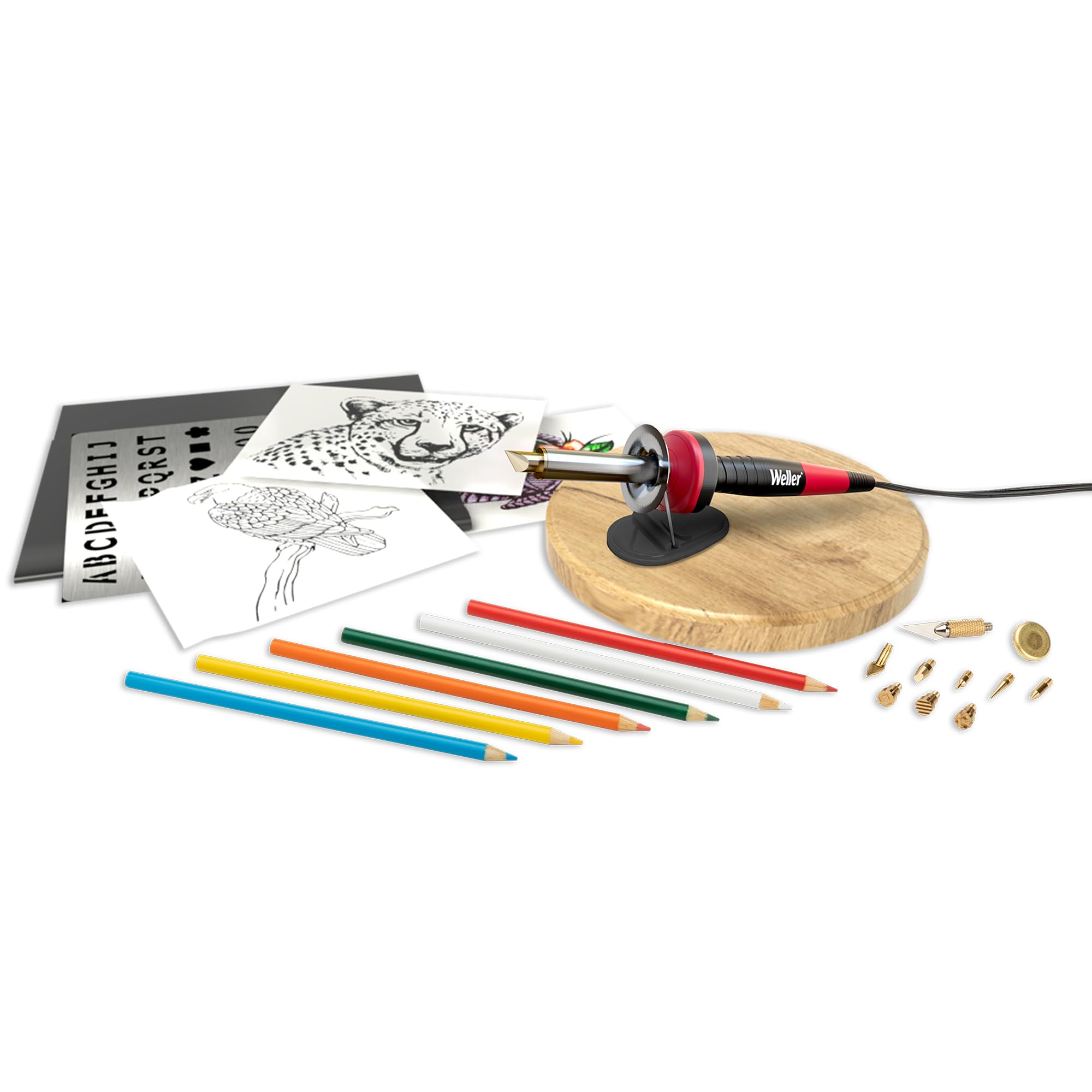 Set de pirograbado Weller WLPROWB28CHB para madera y cuero, 28 Piezas.