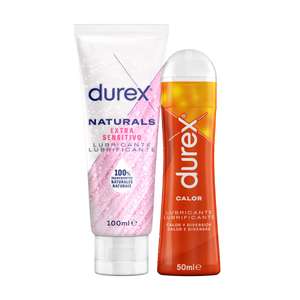 Durex - Pack Lubricante Efecto Calor 50 ml + Lubricante Naturals Extra Sensitivo 100 ml
