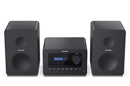 Sharp XL-B520D(BK) Microcadena Sound System Estereo con Radio Dab, Dab+, FM, Bluetooth 5.0, CD-MP3, reproducción USB, 40W Color Negro