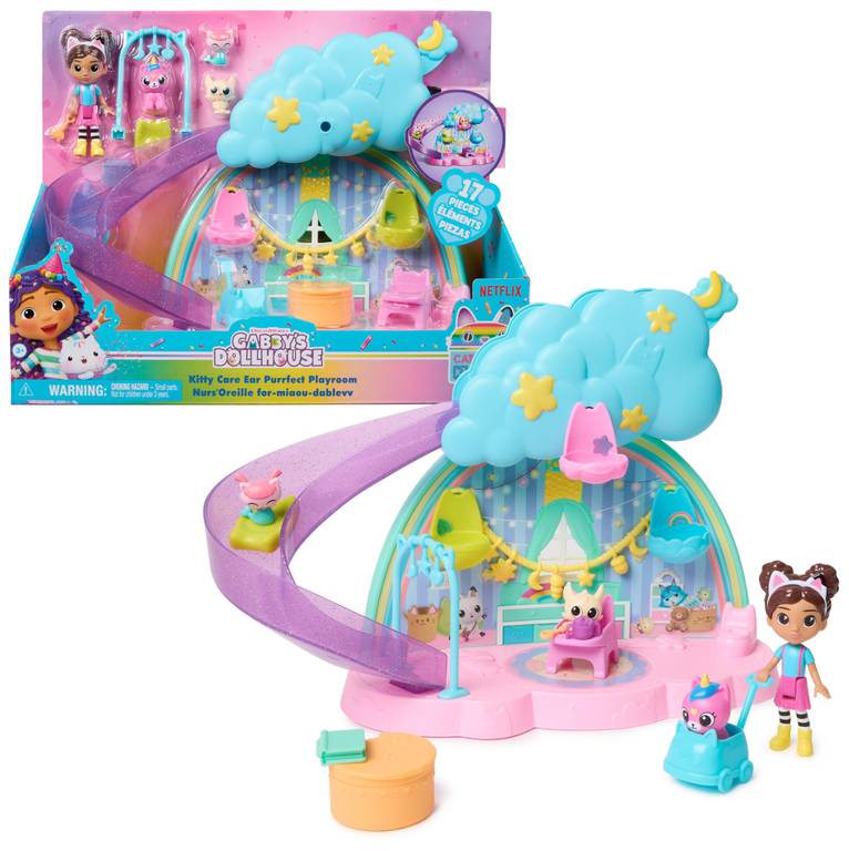La Casa de Muñecas de Gabby Sala de cuidado de Gatitos – Pack 17 Piezas