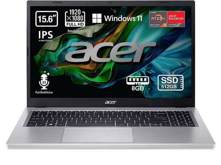 Acer Aspire 3 A315-24P - Ordenador Portátil 15.6” Full HD LED (AMD Ryzen 3 7320U, 8 GB RAM, 512 GB SSD, Windows 11 Home)