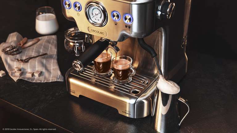 Cecotec Power Espresso 20 Barista Cream Cafetera Espresso con Molinillo 20  Bares