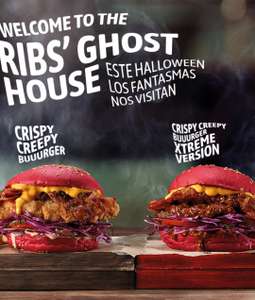 Este Halloween Ribs te reta a comerte una Burger Crispy Creepy Xtreme Picante si quieres otra de regalo