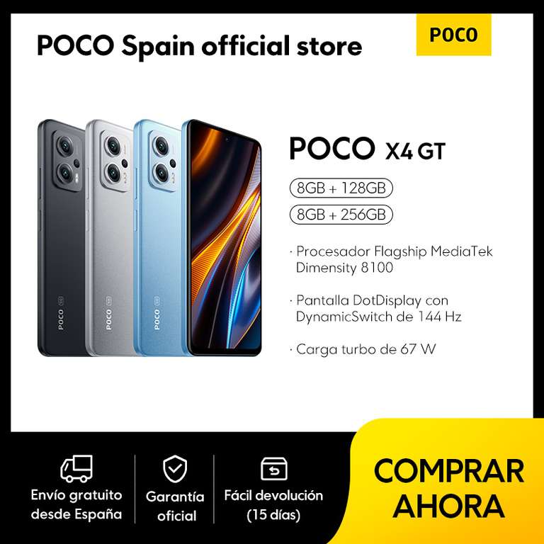 POCO - X4 GT 8GB + 256GB (envió desde España)