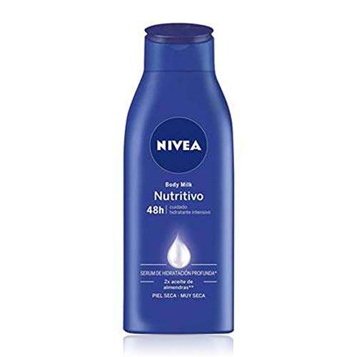 NIVEA Body Milk Nutritivo (1 x 400 ml), hidratación profunda durante 48 horas, crema hidratante corporal con aceite de almendras