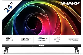 Sharp 24HA1305E - Non-Smart 24" HD, Frameless, 60Hz, Sonido 2x3W, HDMIx3,USBx2,Color Negro