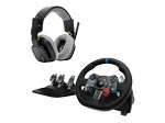 Volante - G29 + Auriculares gaming ASTRO A10, PlayStation 5 y 4/PC, Micrófono, Force Feedback, Negro
