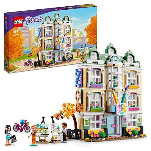 LEGO 41711 Friends Escuela de Arte de Emma, Casa de Muñecas, Juego Creativo, Piezas Dots, Lienzo y Pinceles