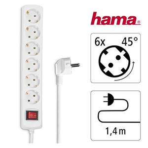 Hama 30384 - Regleta de 6 Tomas con Interruptor, 230 V, 1,4 m, Blanco