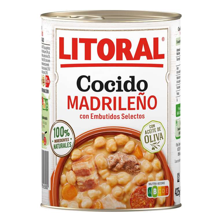 2x Litoral Cocido Madrileño-Plato preparado sin gluten-425g. (50% en 1 al comprar 2)