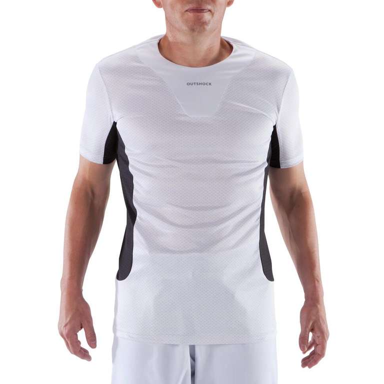 Camiseta de manga corta para judo Outshock blanco y negro con recogida en tienda gratis