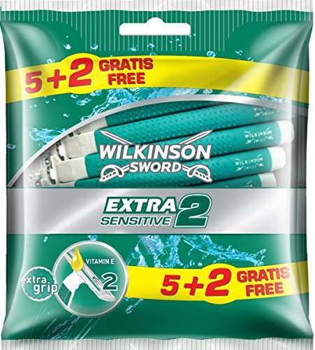 Wilkinson Sword Extra 2 Sensitive - Maquinillas Desechables, 5 + 2 Unidades