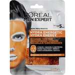 L'Oreal Paris Men Expert Hydra Energetic Tissue Mascarilla facial para hombres, máscara de hoja piel cansada (paquete 1)