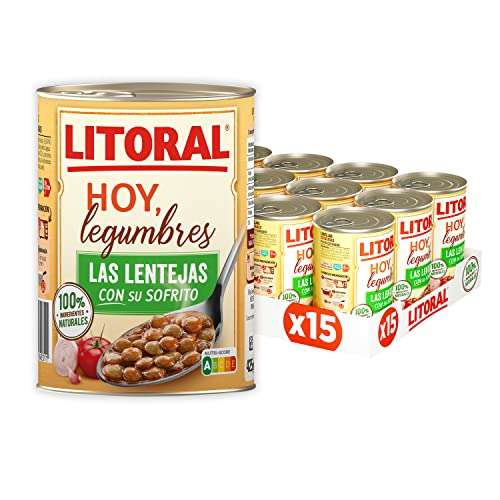 Pack 30 latas Litoral - Hoy Legumbres Alubias con su sofrito y Lentejas con su sofrito