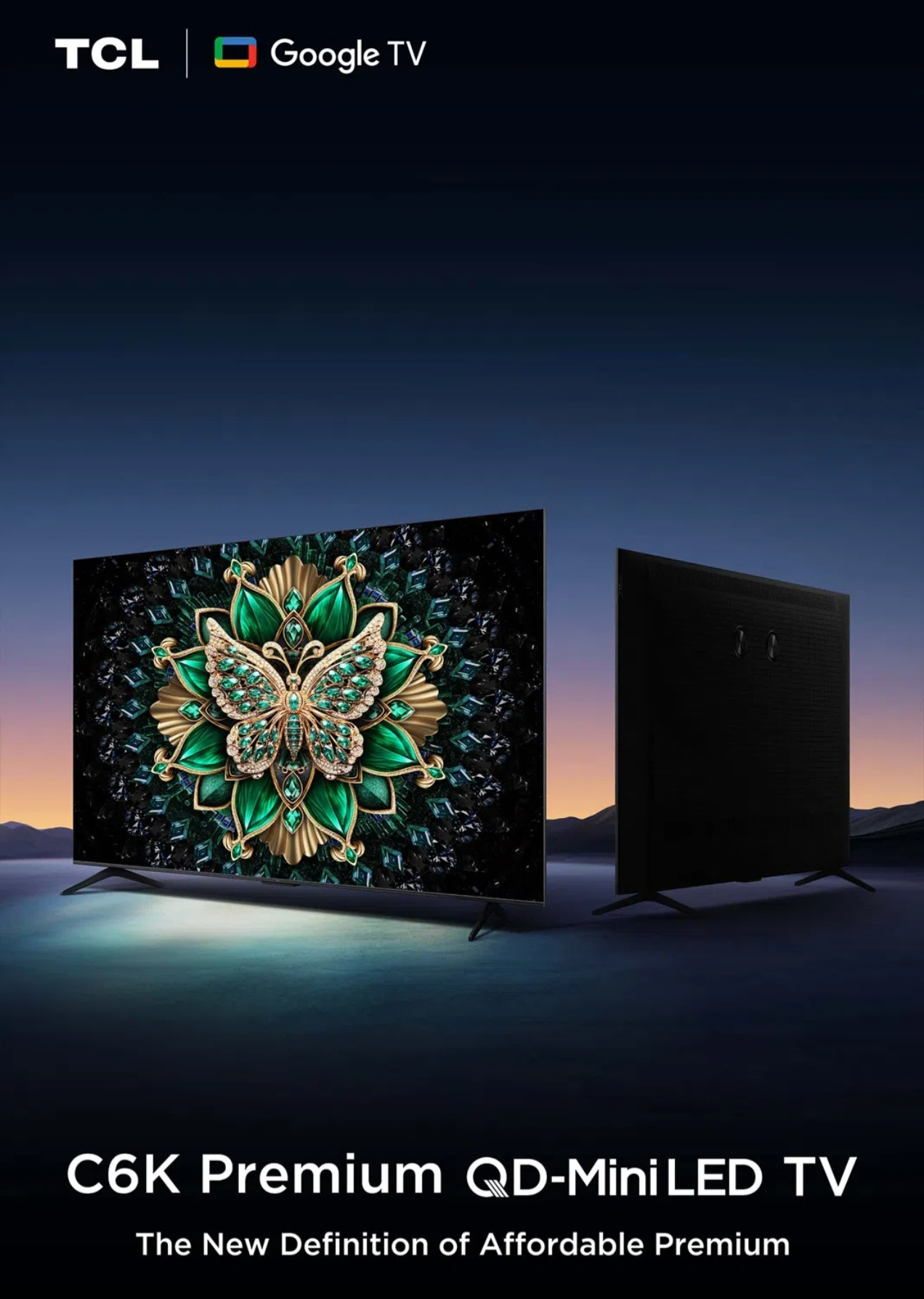 TV Mini LED 50" - TCL 50C6K, UHD 4K, AIPQ PRO, Smart TV, DVB-T2 (H.265), QLED, Panel HVA, Diseño Ultradelgado, Dolby Atmos