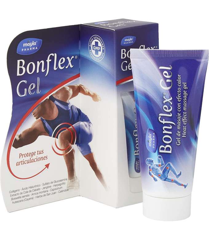 Bonflex Gel efecto Calor 100ml, Con colágeno, Ácido Hialurónico y extractos naturales, Con efecto inmediato y rápida absorción