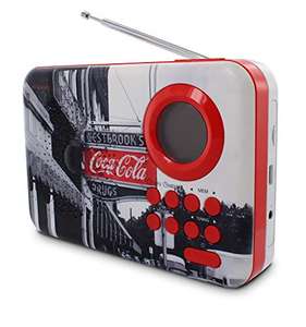 Radio FM mp3 West Street Coca-Cola con Toma USB/microsd, Toma Jack y función Despertador.