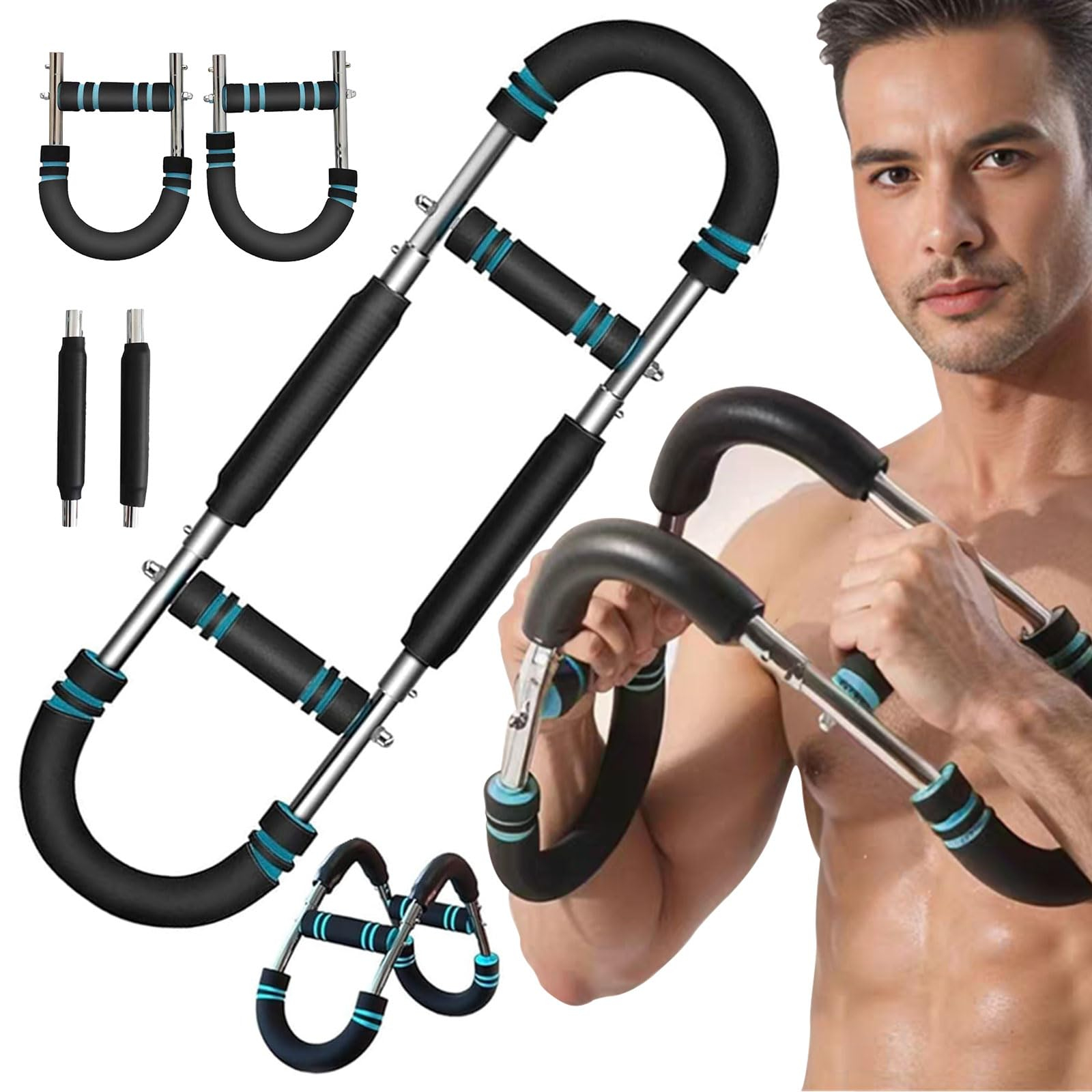 Twister - Entrenador de brazos en forma de U, ajustable para pecho con 3 niveles de resistencia