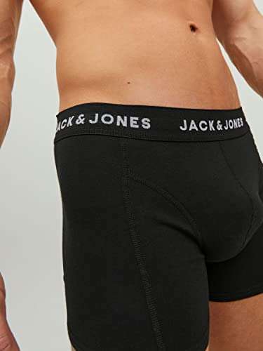 Jack & Jones Calzoncillos para Hombre, Juego de 5 Unidades, Color Blanco, Negro, Azul y Gris, 95% algodón