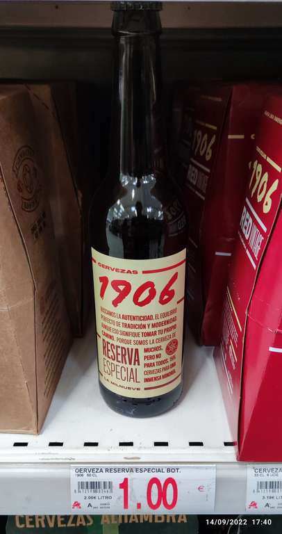 1906 Botella de 50 cl en Alcampo de Utebo (Zaragoza)