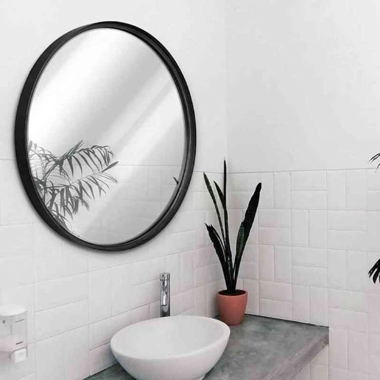 Espejo de pared con marco negro