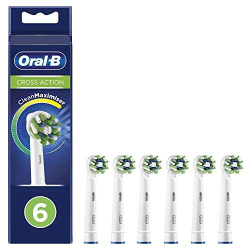 Oral-B Cross Action - Cabezal de cepillo de dientes eléctrico con tecnología CleanMaximiser, paquete de 6 unidades