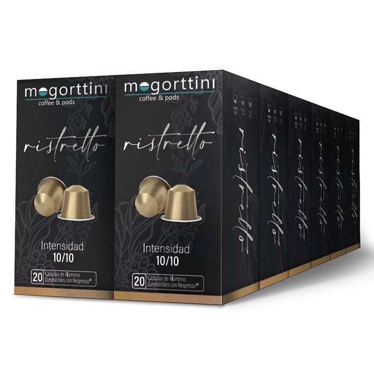Ristretto 12 cajas Mogorttini. 240 Cápsulas de aluminio compatibles con Nespresso (27'90€ sin cupón nuevo usuario)