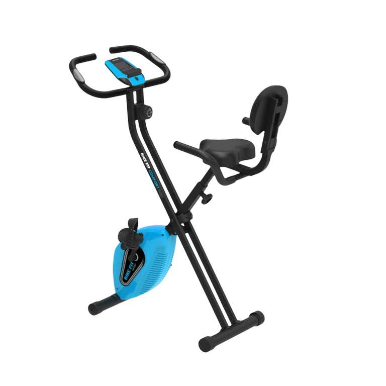 Bicicleta estática - Prixton Fit Comfort Pro BF200, Volante Inercia 1.5 kg Delantero, Freno magnético, Pantalla LCD, Negro/Azul
