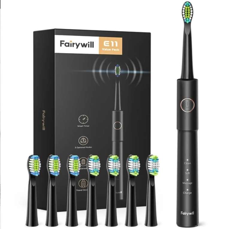 Fairywill-Cepillo de dientes eléctrico para adultos