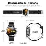 Tinwoo Smartwatch Hombre Mujer 46mm Reloj Inteligente Duración Máxima de la Batería 20 Días,Soporte para Carga inalámbrica,Impermeable 5ATM
