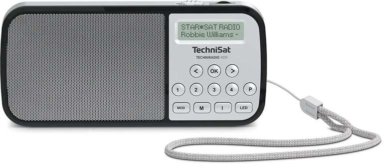 Radio portátil Dab+ (Dab+, FM AUX, USB, Linterna), Color Plateado