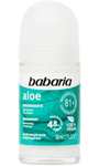 Babaria - Desodorante Rollon Aloe - Desodorante hidratante - 0% alcohol - Antitranspirante - 50ml