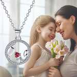 Cadena+colgante de plata con detalle de zirconita de madre e hija