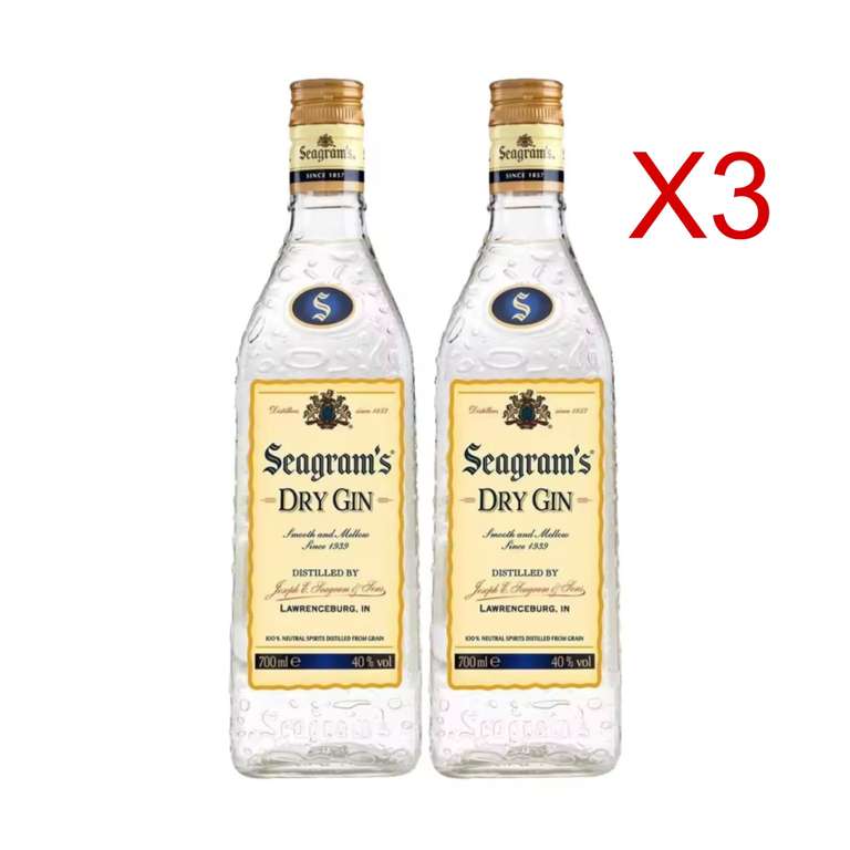 Seagrams Dry Gin 70 cl. 6 botellas