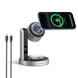 UGREEN MagFlow Pro 2 en 1 Cargador Inalámbrico Qi2 25W