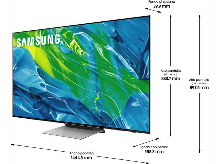 TV OLED 65" - Samsung QE65S95BATXXC, UHD 4K, Procesador Quantum 4K con IA, Smart TV + 300 € Cashback (Precio final 1120 €)
