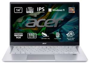 Acer Swift 3 SF314-43-R4QF - Portátil Ultrafino 14" IPS FullHD (1920x1080), AMD Ryzen 5 5500U, 8GB RAM, 512GB SSD, 1,19Kg, W11 Home, Plata