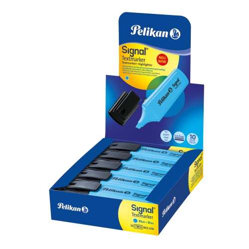 Pelikan - Subrayadores Fluorescentes - Signal - 10 Unidades - Color Azul