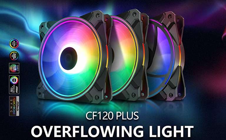 DeepCool CF120 PLUS - 3 Ventiladores ARGB de 120mm para Cajas de PC,Controlador RGB Incluido