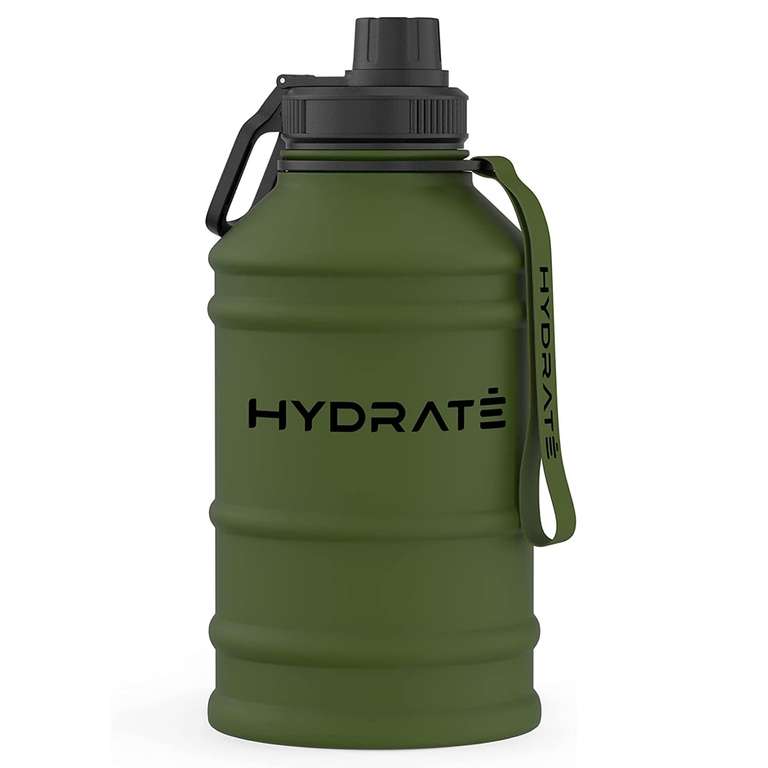 HYDRATE - Botella de agua XL de 2,2 l, sin BPA, a prueba de fugas, tapa