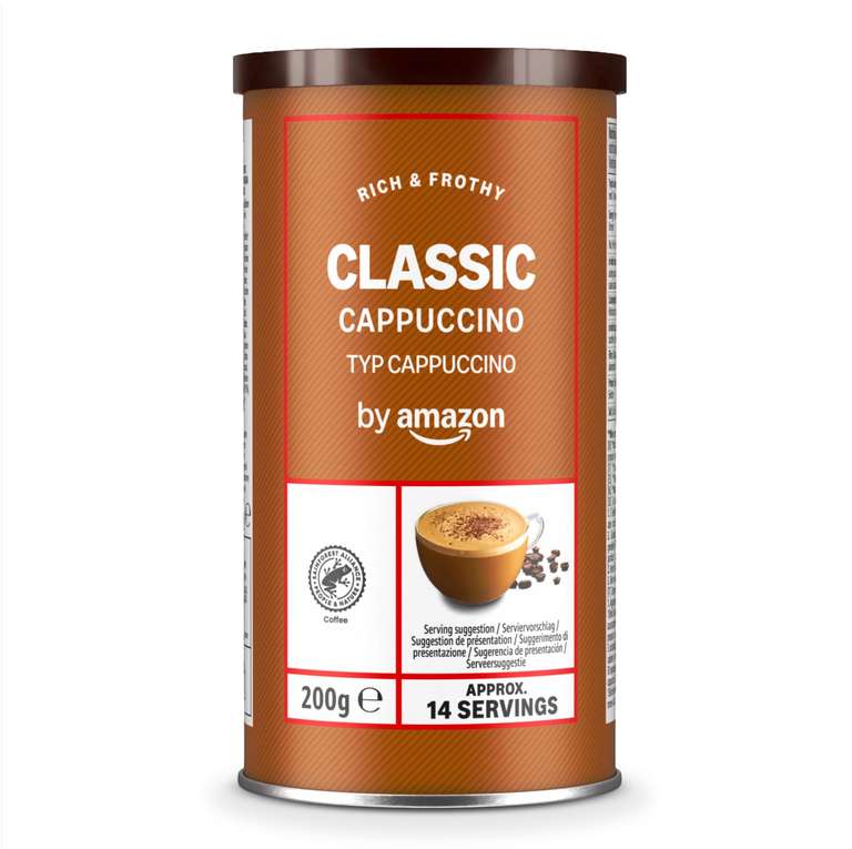 by Amazon Capuchino Clásico Instantáneo, 200g - Rainforest Alliance Certified