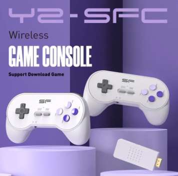 DATA FROG SNES Mini Y2-SFC - Consola 900 juegos con mandos inalámbricos