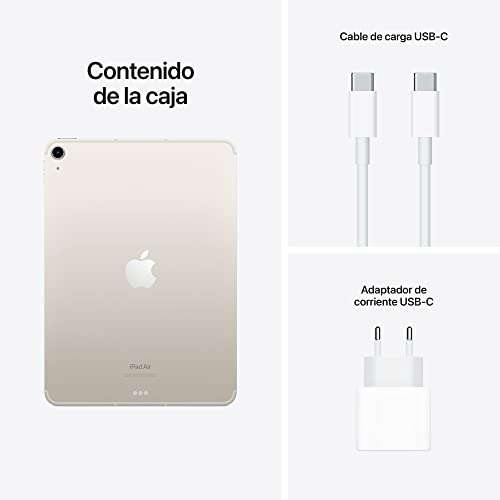 Apple 2022 iPad Air (Wi-Fi + Cellular, 256 GB) - Blanco Estrella (5.ª generación)