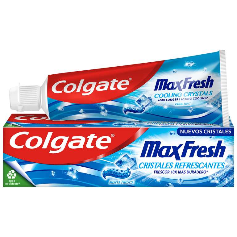Colgate Max Fresh Pack 6 Uds x 75ml Pasta de Dientes con Flúor y Cristales Refrescante
