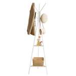 Vasagle Perchero Estilo Industrial, con 2 Estantes-Blanco