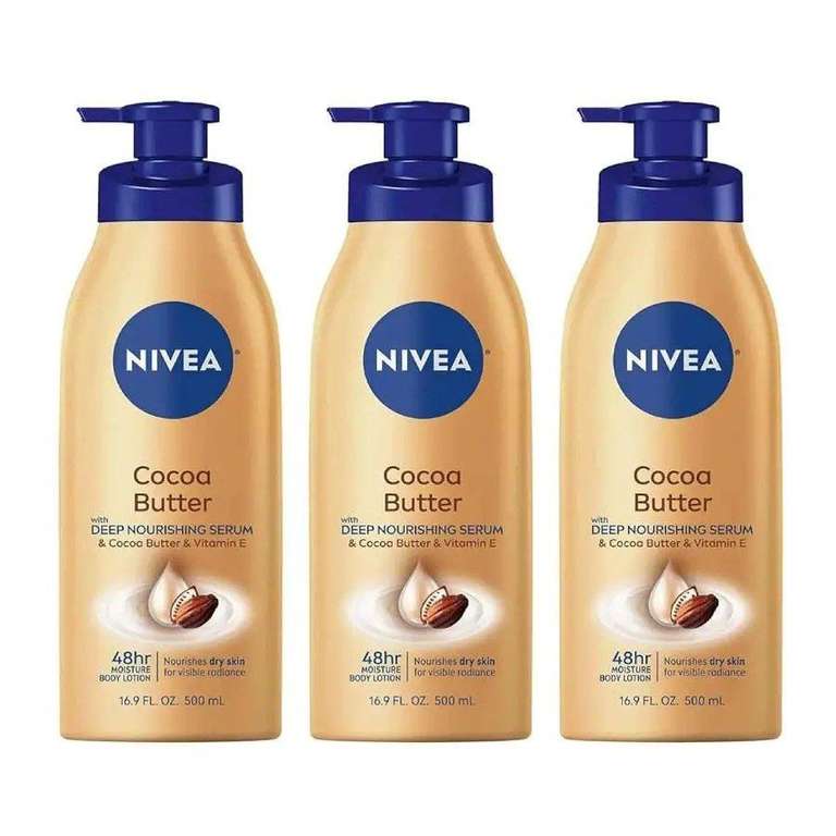 Pack 3 NIVEA Body Lotion Dry Skin Cocoa Butter & Vitamin E 500ml