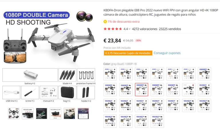 KBDFA-Dron plegable E88 Pro 2022 nuevo WIFI FPV con gran angular HD 4K 1080P cámara de altura, cuadricóptero RC
