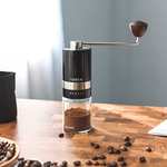 Molinillo de Café Portátil Burr Cónico de Acero Inoxidable, 6 Niveles de Triturador Ajustables, Molino de Café Manual para Espresso.